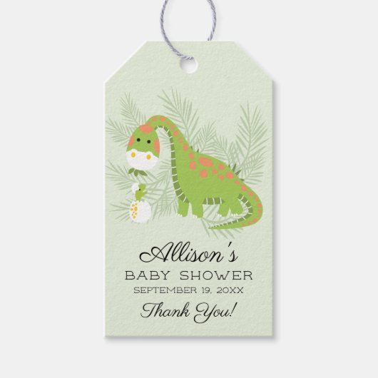 Dino Love Boys Baby shower Gift Label Cadeaulabel (Voorkant)