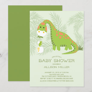 Dino Love Boys Baby shower Uitnodiging