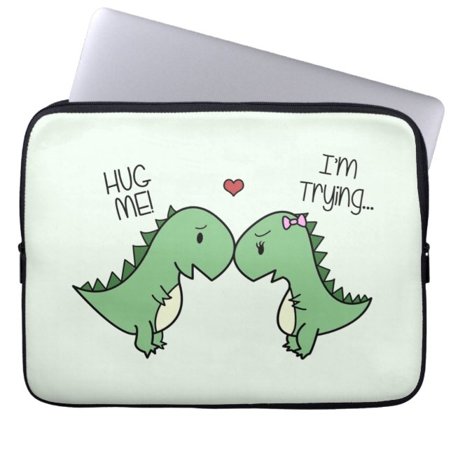 Dino Love Laptop Sleeve! Sleeve (Voorkant)