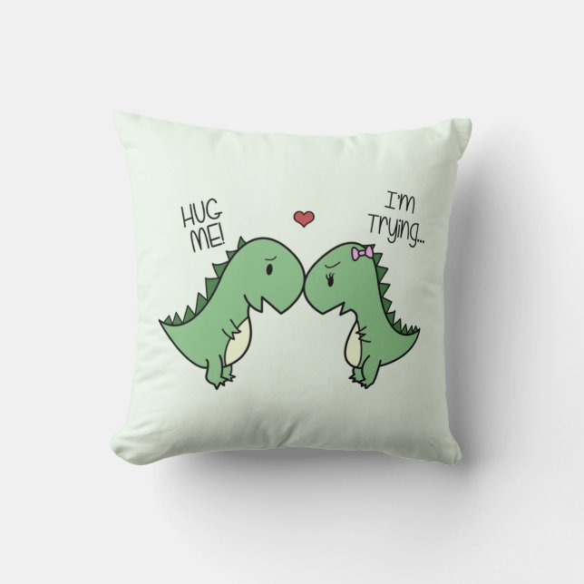 Dino Love Pillow! Kussen (Voorkant)