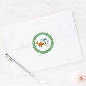 Dino Mail, Dinosaur Ronde Sticker (Envelop)