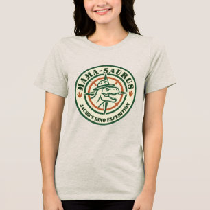 Dino Mamasaurus Shirt, Dinosaur Verjaardagsfeestje Tri-Blend Shirt