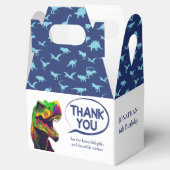 Dino marineblauw Favor Box Bedankdoosjes (Geopend)