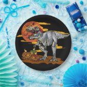 Dino-Mash: Spookachtige Pumpkinosaurus Papieren Bordje (Feest)