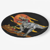 Dino-Mash: Spookachtige Pumpkinosaurus Papieren Bordje (Gekanteld)