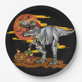 Dino-Mash: Spookachtige Pumpkinosaurus Papieren Bordje
