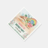 Dino meisje 1e verjaardagsfeestje servet (Hoek)