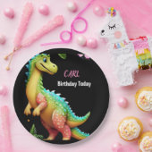 dino meisje papieren bordje (Feest)