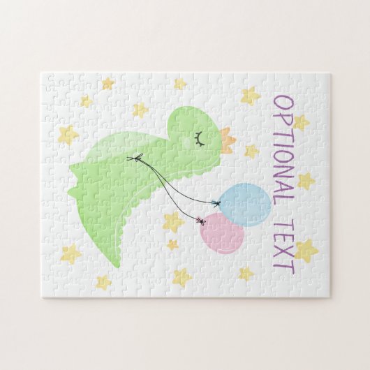 Dino met ballonnen  legpuzzel (Horizontaal)