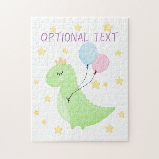 Dino met ballonnen legpuzzel (Verticaal)