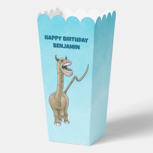 Dino met een verjaardagsgroet bedankdoosjes (Voorkant)