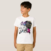 Dino met helm t-shirt (Voorkant volledig)