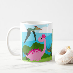 Dino met Kleurrijke Prehistorische• Leuke Kinderen Koffiemok