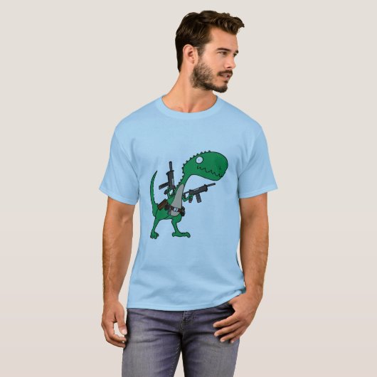 Dino met Pistolen T-shirt (Voorkant volledig)