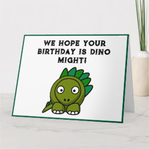 Dino Might Birthday, Schattigee Stegosaurus Kinder Kaart