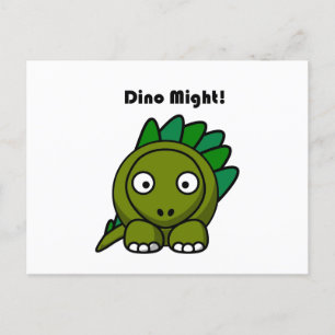 Dino Might Groene Stegosaurus Grappige Kinder Cart Briefkaart