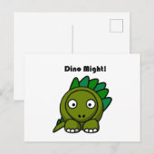 Dino Might Groene Stegosaurus Grappige Kinder Cart Briefkaart (Voorkant / Achterkant)