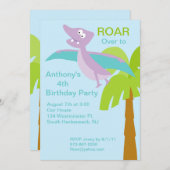 DINO-mijt Pterodactyl Kinderen Aanwezige uitnodigi Kaart (Voorkant / Achterkant)