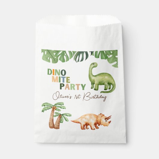 Dino-mite 1e verjaardag bedankzakje (Voorkant)