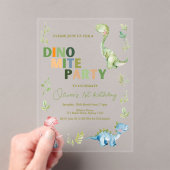 Dino-mite 1e verjaardagsfeestje acryl uitnodigingen (Insitu (Draagbaar))
