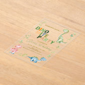 Dino-mite 1e verjaardagsfeestje acryl uitnodigingen (Laagn)