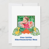 Dino-Mite 1st Birthday - Dinosaur Fotouitnodiging Kaart (Achterkant)