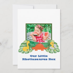 Dino-Mite 1st Birthday - Dinosaur Fotouitnodiging Kaart