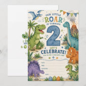 Dino-Mite 2e verjaardag Kaart (Voorkant / Achterkant)
