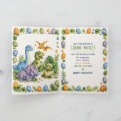 Dino-Mite 4e verjaardagskaart Kaart (Binnen)