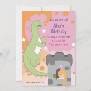 Dino-mite Birthday Bash! met de hand getekende din Kaart