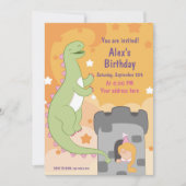 Dino-mite Birthday Bash! met de hand getekende din Kaart (Voorkant)