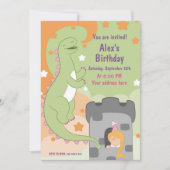 Dino-mite Birthday Bash! met de hand getekende din Kaart (Voorkant)