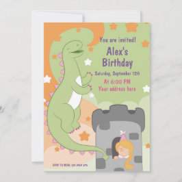 Dino-mite Birthday Bash! met de hand getekende din Kaart