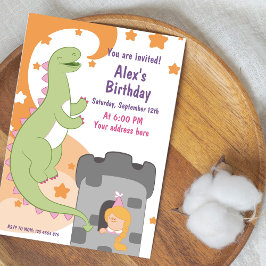 Dino-mite Birthday Bash! met de hand getekende din Kaart