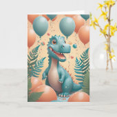 Dino-Mite Birthday Roar in Cool Mint Kaart (Gele Bloem)