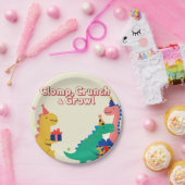 Dino-Mite Birthday Uitnodiging Papieren Bordje (Feest)