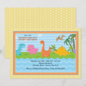 Dino-Mite Buddies Dinosaur Uitnodiging (Voorkant / Achterkant)