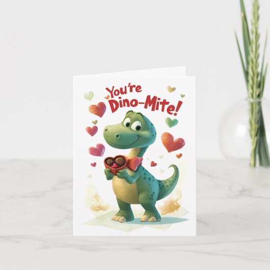 Dino-mite Child's Valentijnsdag Kaart (Voorkant)