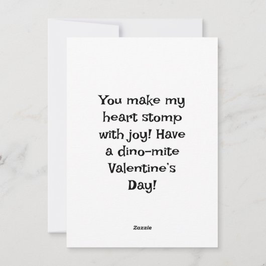 Dino-mite Child's Valentijnsdag Kaart (Achterkant)