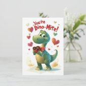 Dino-mite Child's Valentijnsdag Kaart (Staand voorkant)
