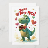 Dino-mite Child's Valentijnsdag Kaart (Voorkant / Achterkant)
