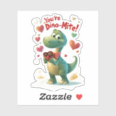 Dino-mite Child's Valentijnsdag Kaart Sticker (Vel)