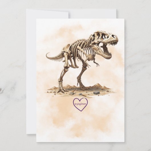 Dino-Mite Dig Birthday Party Kaart (Achterkant)