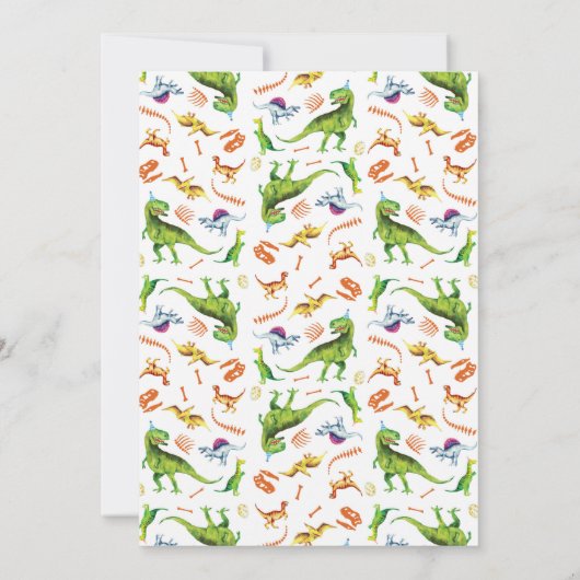 Dino-Mite Dinosaur Birthday Uitnodiging (Achterkant)