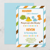 Dino-Mite Dinosaur Birthday Uitnodiging (Voorkant / Achterkant)