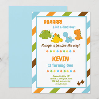 Dino-Mite Dinosaur Birthday Uitnodiging
