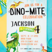 Dino-Mite Dinosaur Birthday Uitnodiging