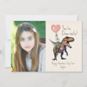 Dino-mite Dinosaur Classroom Valentijn Foto Kaart (Voorkant)