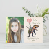 Dino-mite Dinosaur Classroom Valentijn Foto Kaart (Staand voorkant)