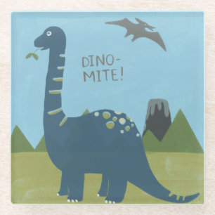 Dino-mite Dinosaur Glazen Onderzetter